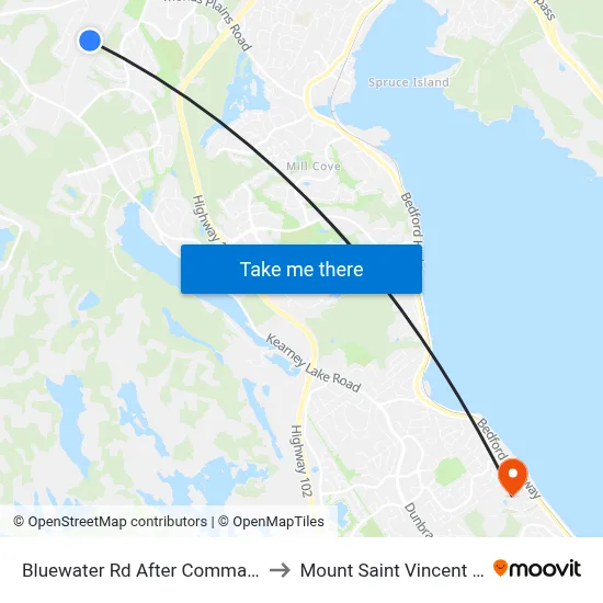 Bluewater Rd After Command Ct (7216) to Mount Saint Vincent University map