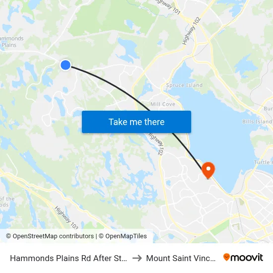 Hammonds Plains Rd After St George Blvd (6817) to Mount Saint Vincent University map