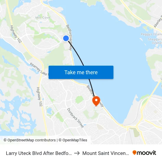 Larry Uteck Blvd After Bedford Hwy (8849) to Mount Saint Vincent University map