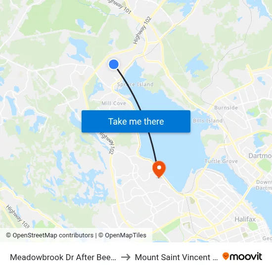 Meadowbrook Dr After Beech St (7190) to Mount Saint Vincent University map