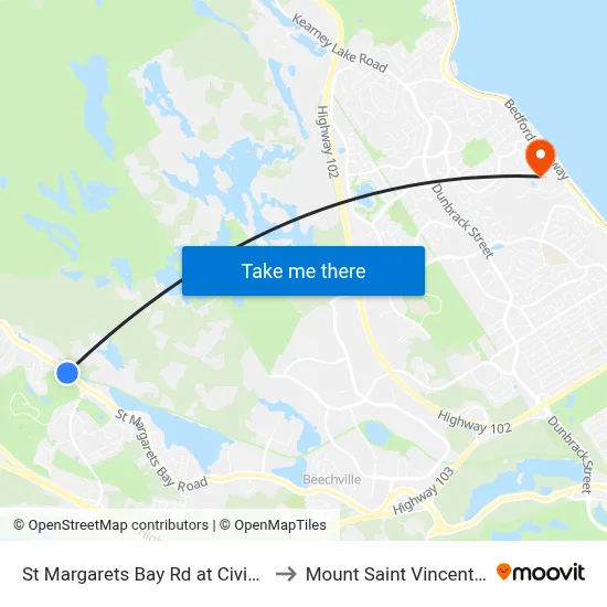 St Margarets Bay Rd at Civic 1980 (6172) to Mount Saint Vincent University map