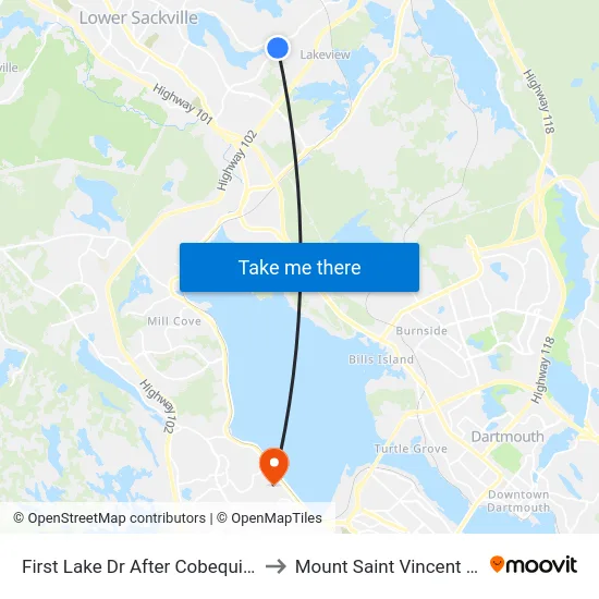 First Lake Dr After Cobequid Rd (6681) to Mount Saint Vincent University map