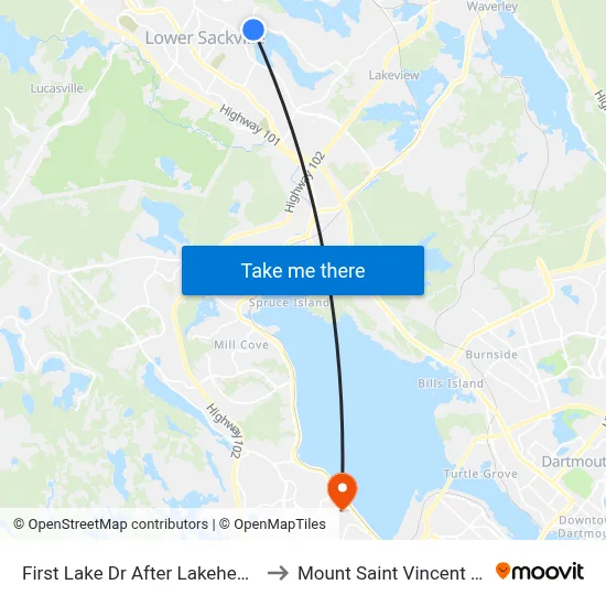 First Lake Dr After Lakehead Ct (6682) to Mount Saint Vincent University map
