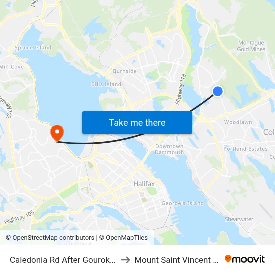 Caledonia Rd After Gourok Ave (6358) to Mount Saint Vincent University map