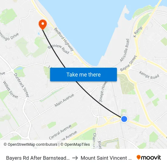 Bayers Rd After Barnstead Ln (6198) to Mount Saint Vincent University map