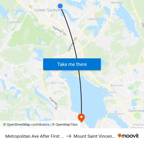 Metropolitan Ave After First Lake Dr (7208) to Mount Saint Vincent University map