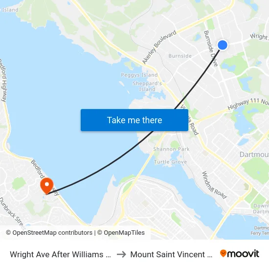 Wright Ave After Williams Ave (8859) to Mount Saint Vincent University map