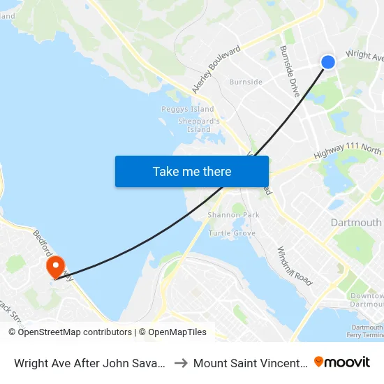 Wright Ave After John Savage Ave (8858) to Mount Saint Vincent University map