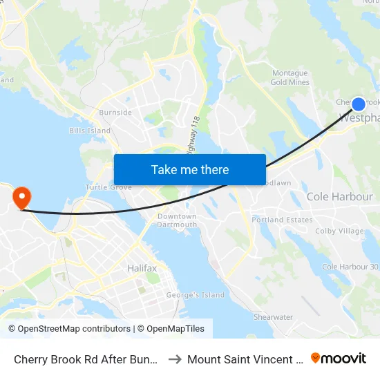 Cherry Brook Rd After Bundy Ln (6420) to Mount Saint Vincent University map