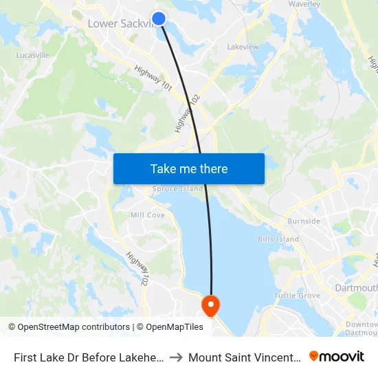 First Lake Dr Before Lakehead Ct (6696) to Mount Saint Vincent University map