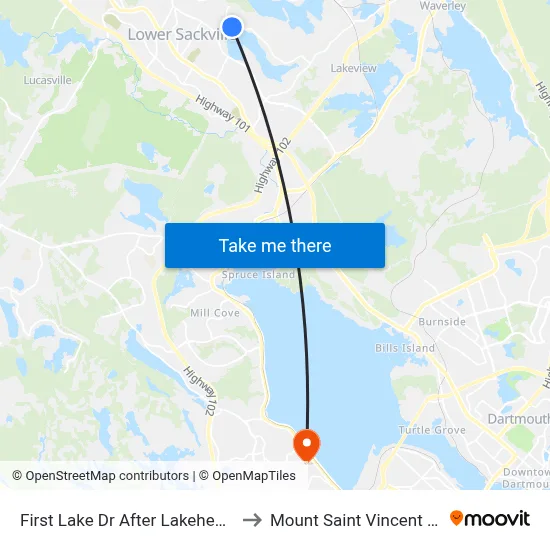 First Lake Dr After Lakehead Ct (6695) to Mount Saint Vincent University map