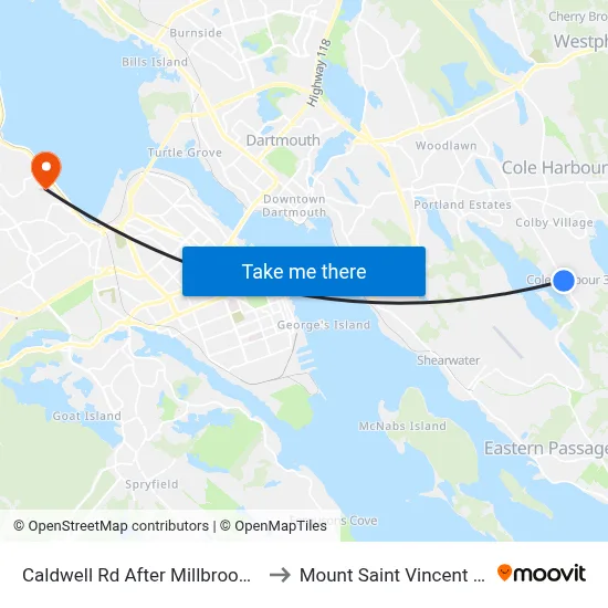 Caldwell Rd After Millbrook Ave (6342) to Mount Saint Vincent University map