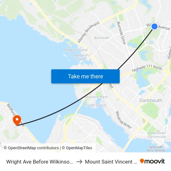Wright Ave Before Wilkinson Ave (8865) to Mount Saint Vincent University map