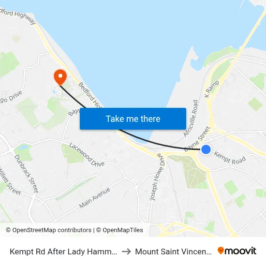 Kempt Rd After Lady Hammond Rd (7045) to Mount Saint Vincent University map