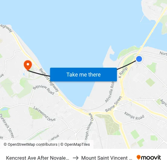 Kencrest Ave After Novalea Dr (7049) to Mount Saint Vincent University map