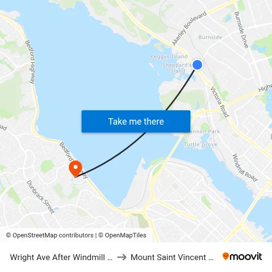 Wright Ave After Windmill Rd (8609) to Mount Saint Vincent University map