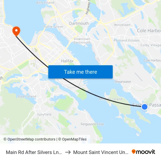 Main Rd After Silvers Ln (7463) to Mount Saint Vincent University map
