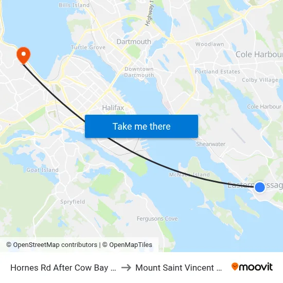 Hornes Rd After Cow Bay Rd (7147) to Mount Saint Vincent University map