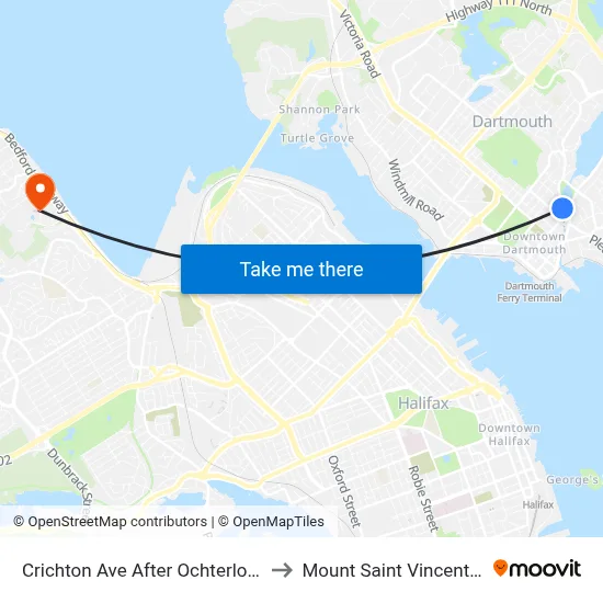 Crichton Ave After Ochterloney St (6538) to Mount Saint Vincent University map