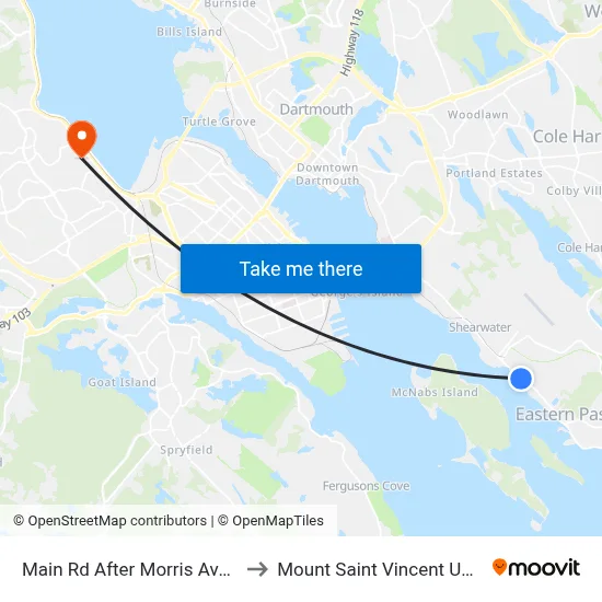 Main Rd After Morris Ave (7494) to Mount Saint Vincent University map