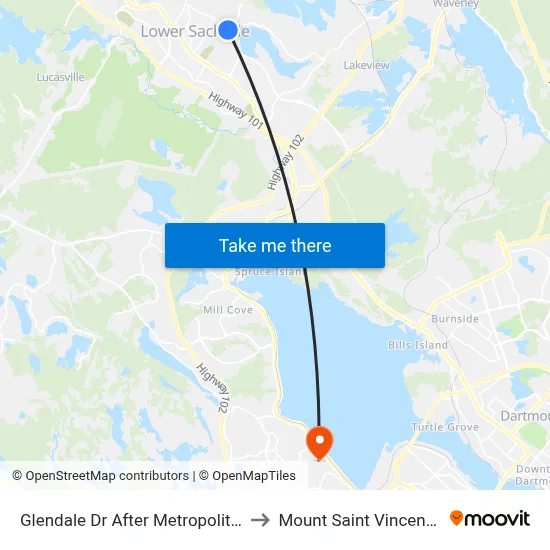 Glendale Dr After Metropolitan Ave (6742) to Mount Saint Vincent University map
