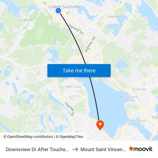 Downsview Dr After Touchstone Ct (9000) to Mount Saint Vincent University map