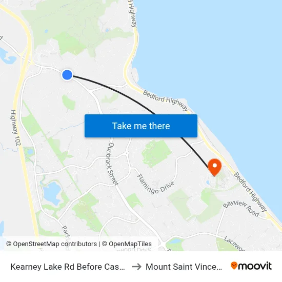 Kearney Lake Rd Before Castle Hill Dr (7024) to Mount Saint Vincent University map