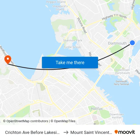 Crichton Ave Before Lakeside Terr (6529) to Mount Saint Vincent University map
