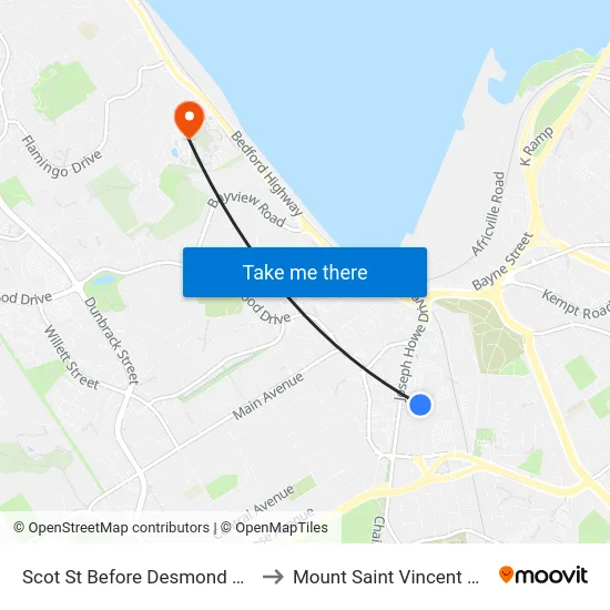 Scot St Before Desmond Ave (8262) to Mount Saint Vincent University map