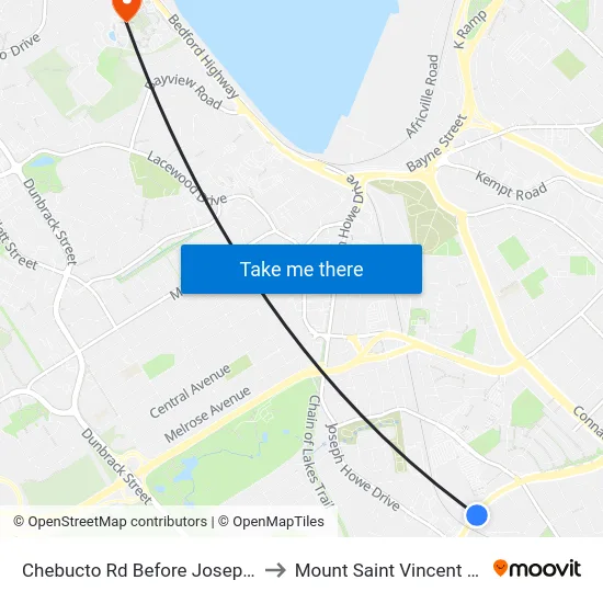Chebucto Rd Before Joseph St (6415) to Mount Saint Vincent University map