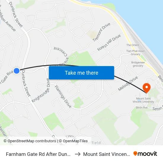 Farnham Gate Rd After Dunbrack St (6645) to Mount Saint Vincent University map