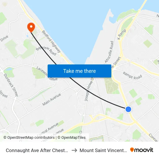 Connaught Ave After Chester Ave (6496) to Mount Saint Vincent University map