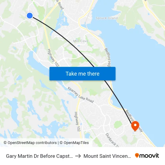 Gary Martin Dr Before Capstone Cr (6491) to Mount Saint Vincent University map