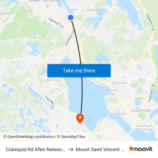 Cobequid Rd After Nelson Dr (6267) to Mount Saint Vincent University map
