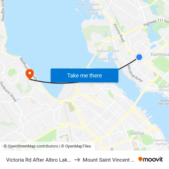 Victoria Rd After Albro Lake Rd (8418) to Mount Saint Vincent University map
