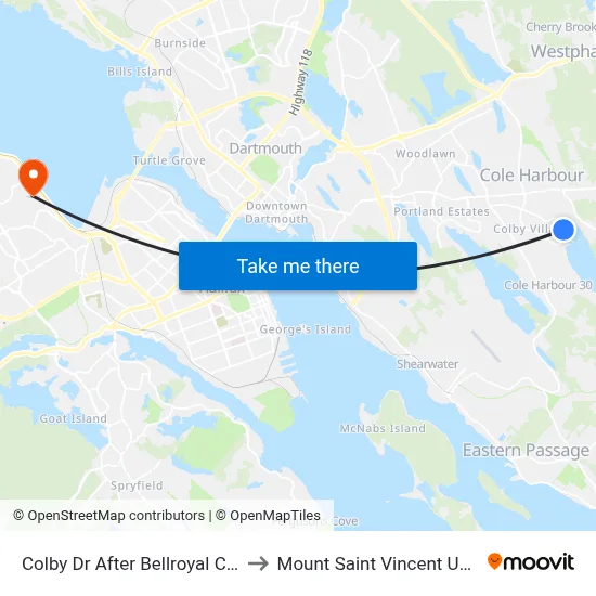 Colby Dr After Bellroyal Ct (6465) to Mount Saint Vincent University map