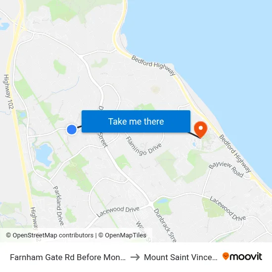 Farnham Gate Rd Before Montgomery Ct (6654) to Mount Saint Vincent University map