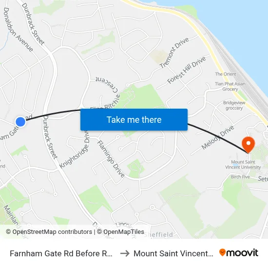 Farnham Gate Rd Before Ross St (6652) to Mount Saint Vincent University map