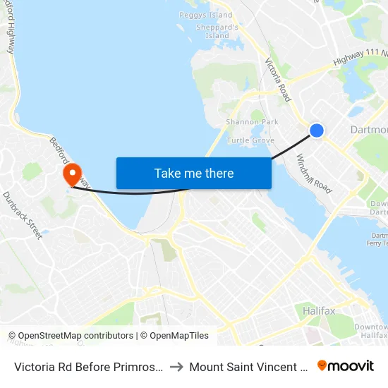 Victoria Rd Before Primrose St (8426) to Mount Saint Vincent University map