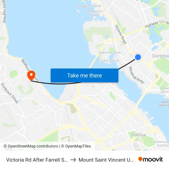 Victoria Rd After Farrell St (8422) to Mount Saint Vincent University map
