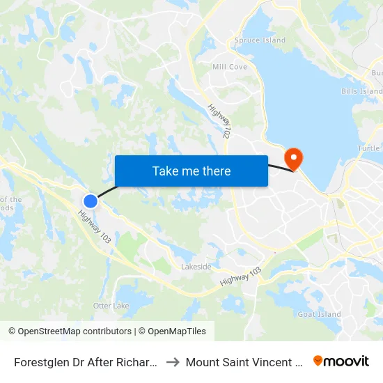 Forestglen Dr After Richard St (6713) to Mount Saint Vincent University map
