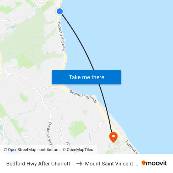 Bedford Hwy After Charlotte Ln (6287) to Mount Saint Vincent University map