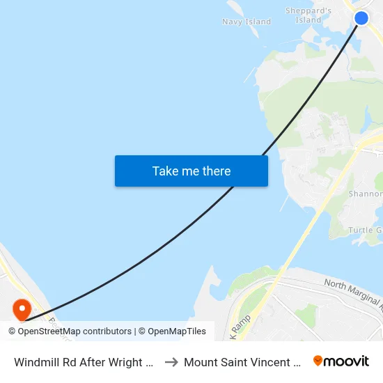 Windmill Rd After Wright Ave (8517) to Mount Saint Vincent University map