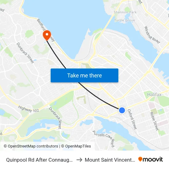 Quinpool Rd After Connaught Ave (8135) to Mount Saint Vincent University map