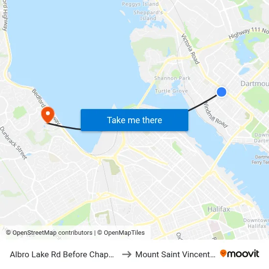 Albro Lake Rd Before Chapman St (6020) to Mount Saint Vincent University map