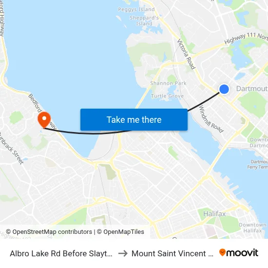 Albro Lake Rd Before Slayter St (6021) to Mount Saint Vincent University map