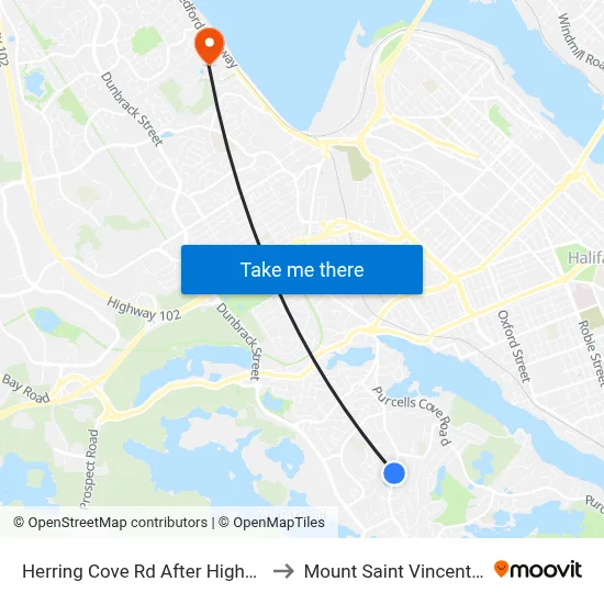 Herring Cove Rd After Highfield St (6848) to Mount Saint Vincent University map