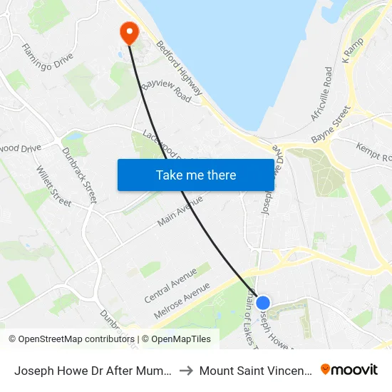 Joseph Howe Dr After Mumford Rd (6610) to Mount Saint Vincent University map