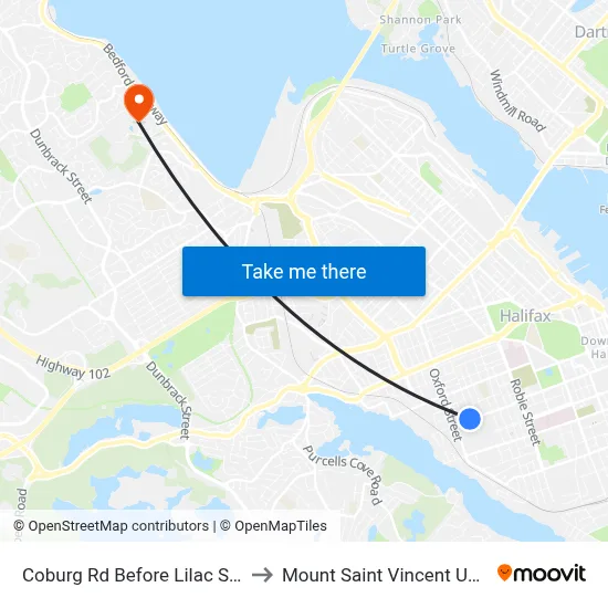 Coburg Rd Before Lilac St (6451) to Mount Saint Vincent University map