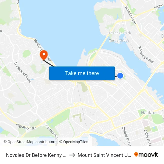 Novalea Dr Before Kenny St (7381) to Mount Saint Vincent University map
